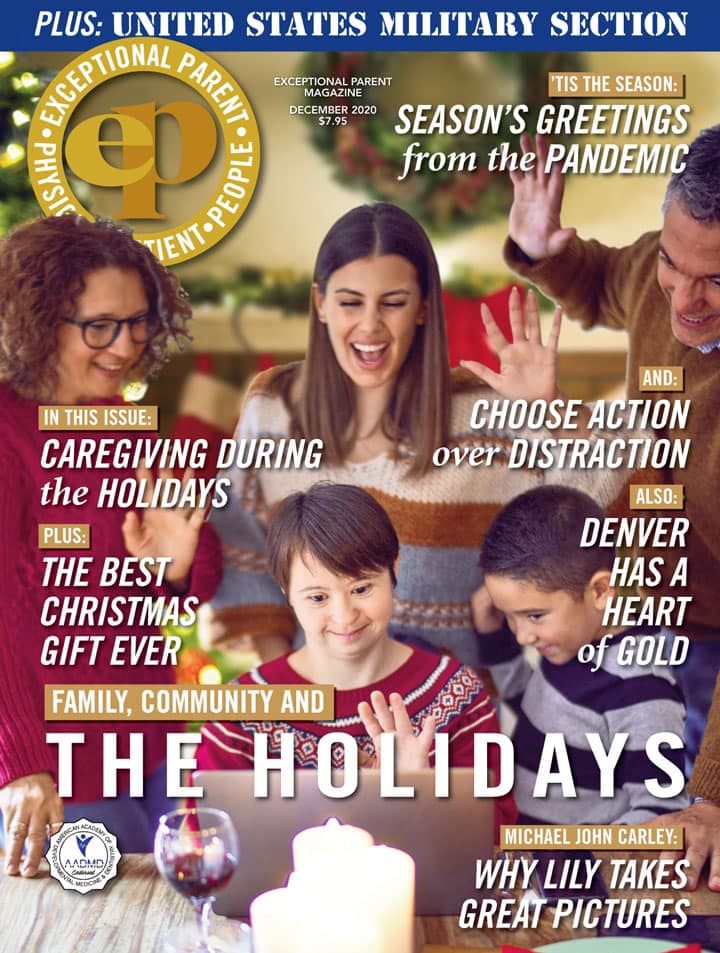 The cover of the Exceptional Parent Magazine for December 2020.