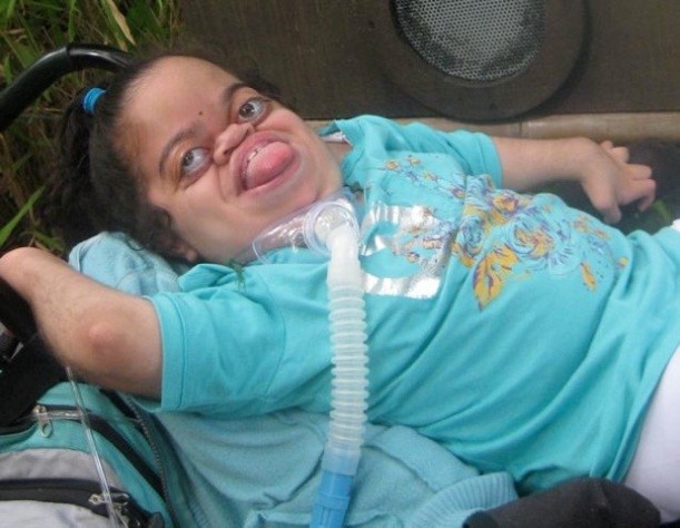 Miranda in her wheelchair