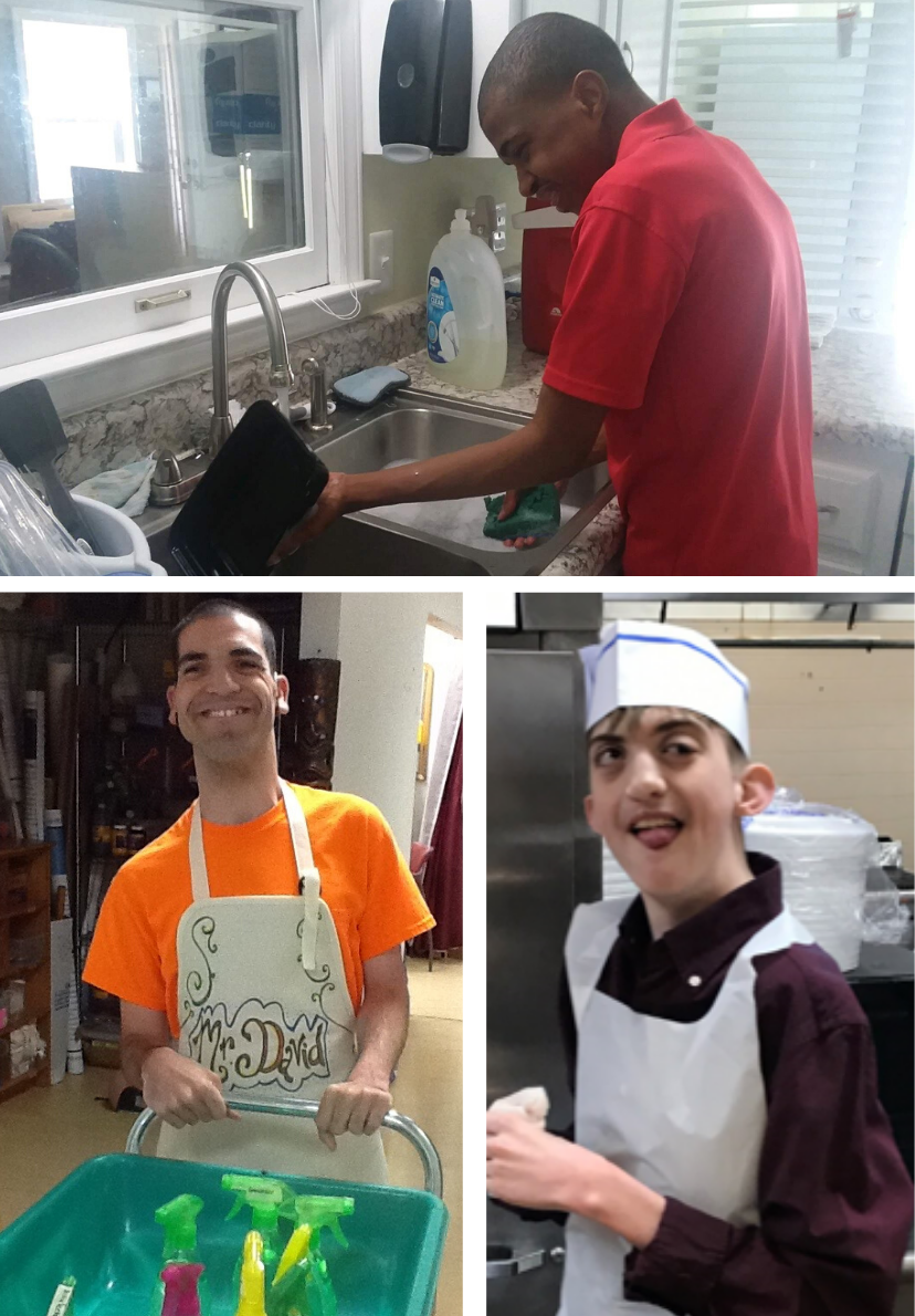 Malik, David and Jacob at their jobs.