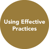 Circle with words "Using Effective Practices".