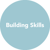 Circle with words "Building Skills".